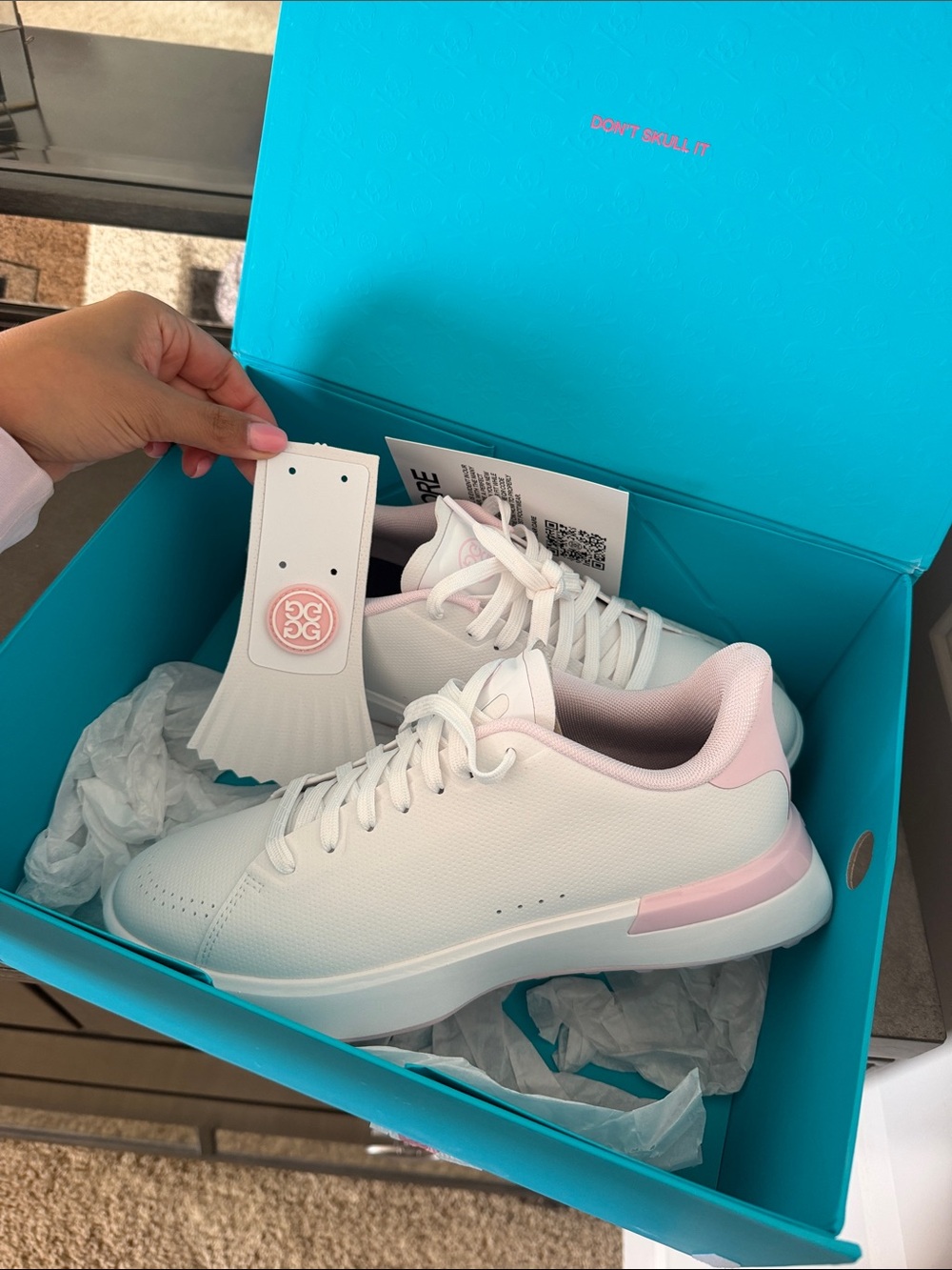 G/FORE Women’s GOLF White and Pink Low-Top Shoes